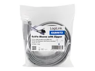 Wtyczki i adaptery - LOGILINK KAB0072 Cable sleeve with zipper Polyester Ø 30 mm grey 2m - miniaturka - grafika 1