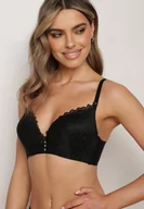 Biustonosze - Czarny Biustonosz Push-Up Ozdobiony Koronką Dimessta - miniaturka - grafika 1