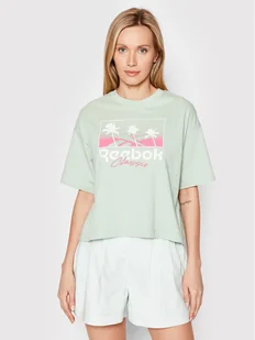 Reebok T-Shirt Classics Summer H58673 Zielony Oversize - Koszulki sportowe damskie - miniaturka - grafika 1