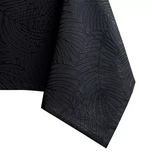 Obrus Gaia Czarny Tłoczony Roślinny 150x300 owal AmeliaHome - TCLOTH/AH/GAIA/HMD/BLACK/O150X300 - Obrusy i serwetki - miniaturka - grafika 1