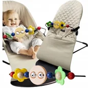 Leżaczki i huśtawki - Leżaczek Bujaczek 2w1 Dla Dziecka Niemowląt Składany Regulowany z Pasami - miniaturka - grafika 1