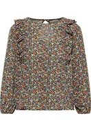 Koszulki i topy damskie - DreiMaster Vintage Damska koszulka 37323508, czerwona, oliwkowa zieleń, wielokolorowa, M - miniaturka - grafika 1