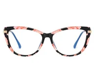 Okulary korekcyjne, oprawki, szkła - Kocie Okulary damskie z filtrem BLUE Light do komputera zerówki 2546-2 - miniaturka - grafika 1