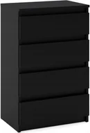 Komody - Komoda Z Szufladami Czarna 60CM 4S Szafka Rtv Meble Do Salonu Sypialni Loft - miniaturka - grafika 1