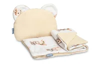 Akcesoria do wózków - KOMPLET MUŚLINOWY DO WÓZKA - KRÓLICZKI BEŻOWY - miniaturka - grafika 1