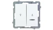 Wyłączniki światła i elektryczne - Ospel Łącznik modułowy AS żaluzjowy z podświetleniem biały - miniaturka - grafika 1