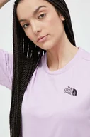 Koszulki sportowe damskie - The North Face t-shirt bawełniany kolor fioletowy - miniaturka - grafika 1