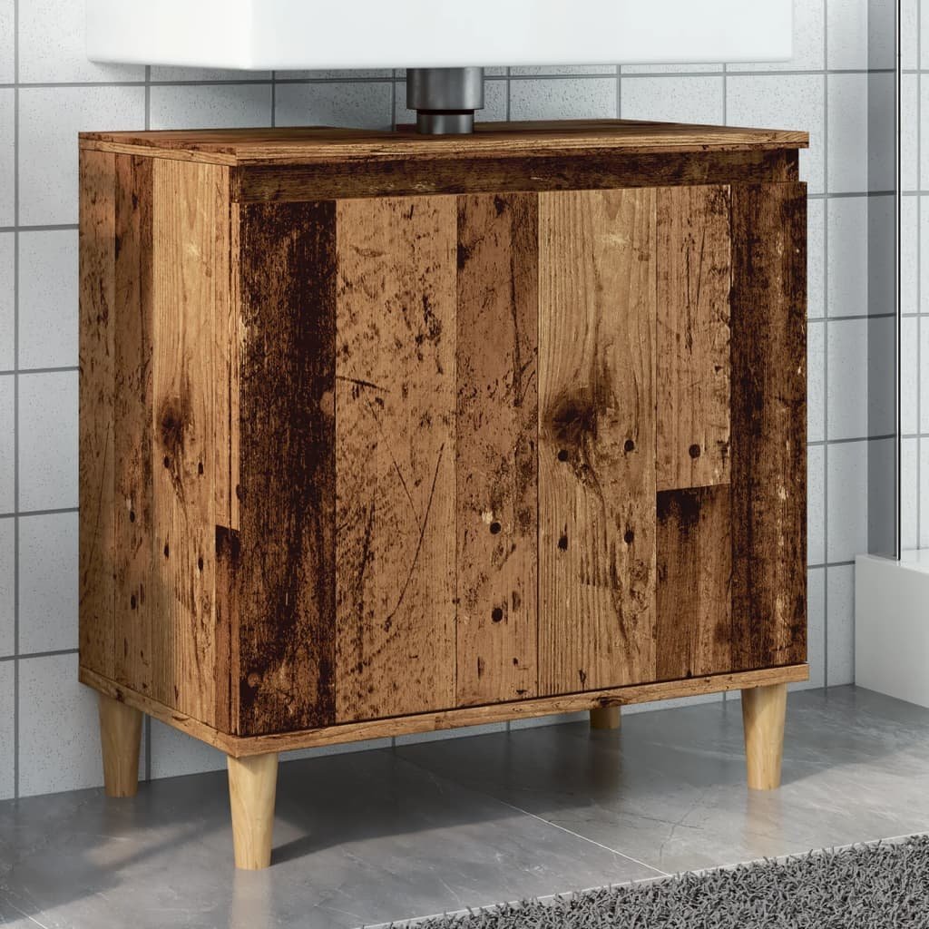 vidaXL Szafka pod umywalkę, stare drewno, 58x33x60 cm