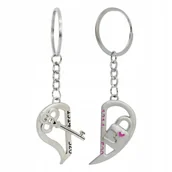 Breloki - Brelok walentynki zawieszka prezent dla par upominek motyw Serce Klucz - miniaturka - grafika 1