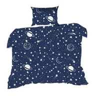 Pościel dla dzieci - Extrapościel Pościel bawełniana 90x120 7K gwiazdozbiór granatowa planety Kids 24 z poszewką 40x60 - miniaturka - grafika 1