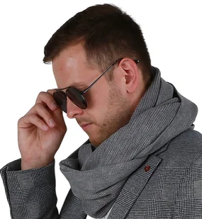 Polski Męski komin szalik szal tuba Szary 1I - Apaszki i szaliki męskie - miniaturka - grafika 1