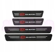 Akcesoria motoryzacyjne - OCHRONNE nakładki NAKLEJKI folia NA PROGI logo KIA carbon 4 szt. - miniaturka - grafika 1