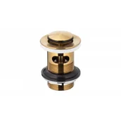 Korki do umywalek - ARMATURA KRAKÓW 660-354-31 Spust Klik-Klak gold mały z przelewem - miniaturka - grafika 1