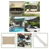 Parasole ogrodowe - The Living Store Prostokątny żagiel ogrodowy - tkanina Oxford - 4x7 m - beżowy - Żagiel Ogrodowy - miniaturka - grafika 1