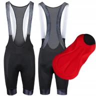 Spodenki rowerowe - Spodenki Rowerowe z Wkładką Force Stripe Czarne Szare rozmiar XL - miniaturka - grafika 1