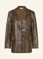 Marynarki i żakiety damskie - Mrs & Hugs Blezer Z Imitacji Skóry braun - miniaturka - grafika 1