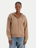 Bluzy damskie - Calvin Klein Jeans Bluza Archive Logo French Terry LV047B237G Brązowy Regular Fit - miniaturka - grafika 1