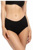 Majtki damskie - Figi damskie czarne bezszwowe wysoki stan Infinity boyshorts maxi Julimex - miniaturka - grafika 1