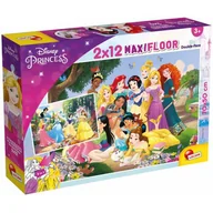 Puzzle - Lisciani Giochi 86566 Disney Supermaxi 2 x 12 Princess Puzzle dla dzieci, wielokolorowe 86566 - miniaturka - grafika 1