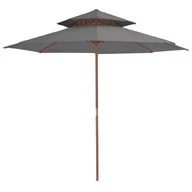 Parasole ogrodowe - vidaXL Parasol ogrodowy z podwójnym daszkiem, 270 cm, antracytowy - miniaturka - grafika 1