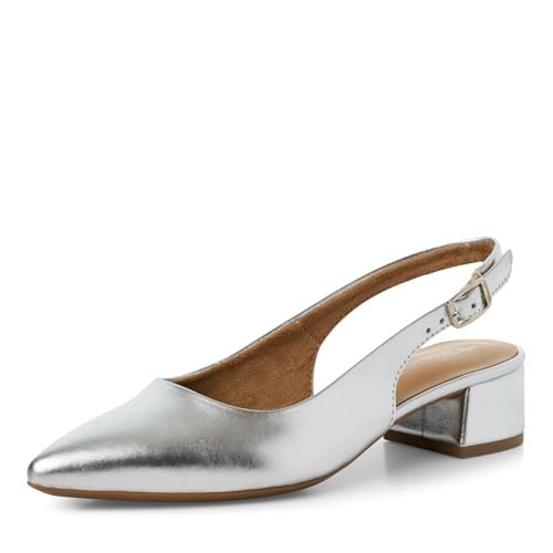 Tamaris Damskie czółenka 1-29505-44, srebrny metal, 39 EU, Srebrny metal, 39 eu