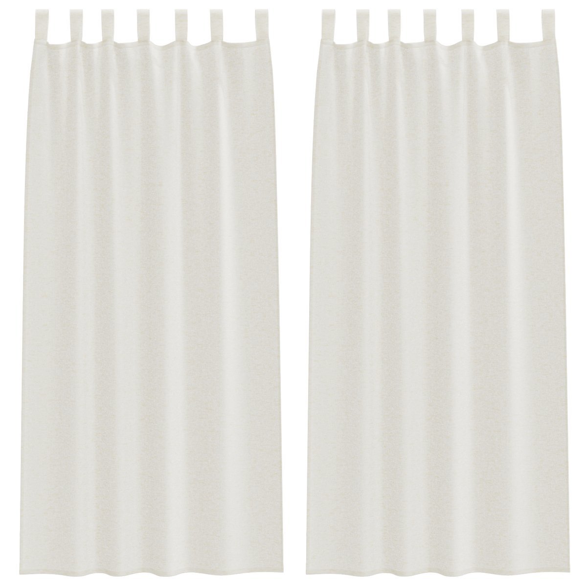 vidaXL Zasłony z zasłonami 2 pcs Kremowy 140 x 225 cm Poliester