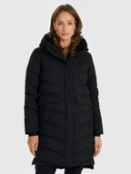 Kurtki damskie - 4F Płaszcz puchowy z wypełnieniem naturalnym damski - czarny M - miniaturka - grafika 1