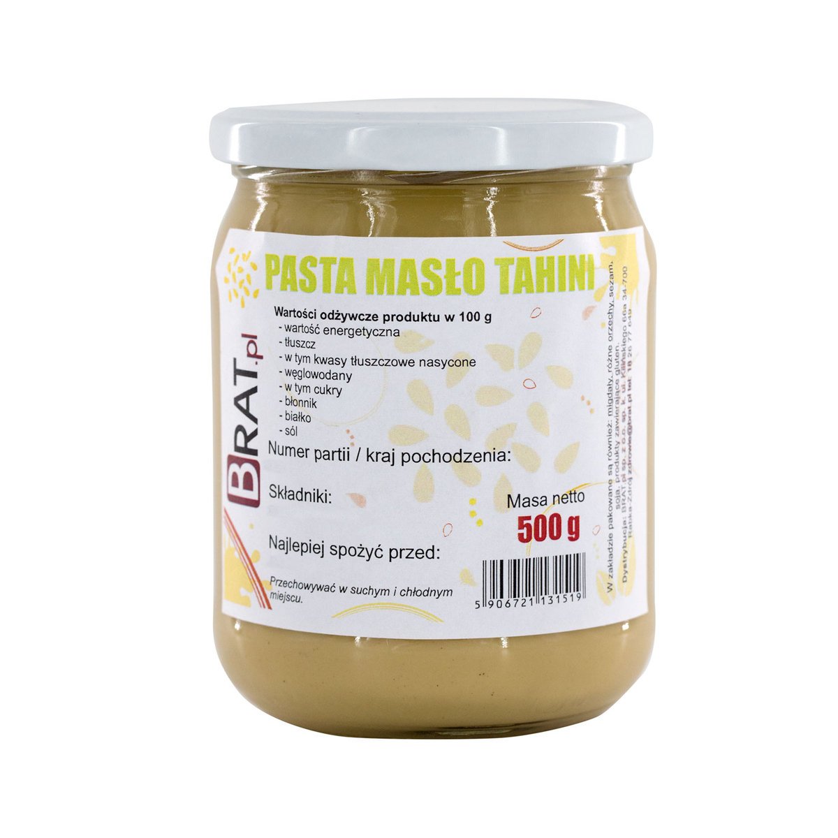 PASTA SEZAMOWA TAHINI 500 g - BRAT