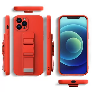Rope case żelowe etui ze smyczą łańcuszkiem torebka smycz iPhone 12 Pro Max fioletowy - Etui i futerały do telefonów - miniaturka - grafika 2