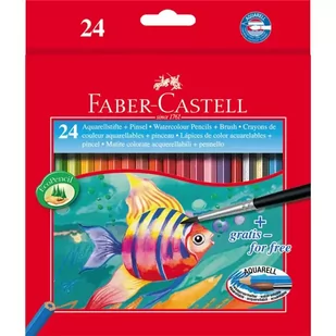 Faber-Castell Kredki akwarelowe 24 kolory Rybka z pędzelkiem AA756FBC - Pędzle - miniaturka - grafika 2