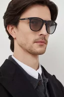 Okulary przeciwsłoneczne - Emporio Armani okulary przeciwsłoneczne męskie kolor czarny - miniaturka - grafika 1