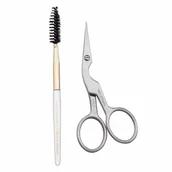 Pozostałe akcesoria do makijażu - Tweezerman Brow Shaping Scissors & Brush - miniaturka - grafika 1