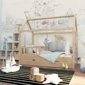Szafy i szafki dla dzieci - Łóżko domek dla dzieci Simple House - miniaturka - grafika 1