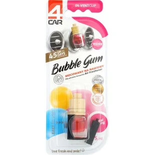 Zapach w płynie na wloty WOOD CLIP IT bubble gum 5 ml 4Car - Zapachy samochodowe - miniaturka - grafika 1