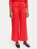 Spodnie damskie - Tommy Hilfiger Spodnie materiałowe WW0WW48970 Pomarańczowy Wide Leg - miniaturka - grafika 1