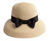 Czapki damskie - Kapelusz Damski Plażowy Słomkowy Elegancki Na Lato Regulowany Vintage - miniaturka - grafika 1