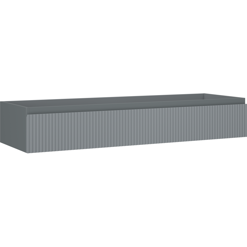 Mexen Rivel szafka łazienkowa podumywalkowa 140 cm, 1 szuflada, ryflowana , grafit mat - 91A20-14023-1-BF66