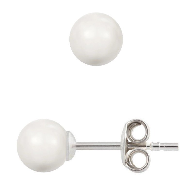 Kolczyki srebrne 925 z perłami Swarovski 6mm White / Białe Perły