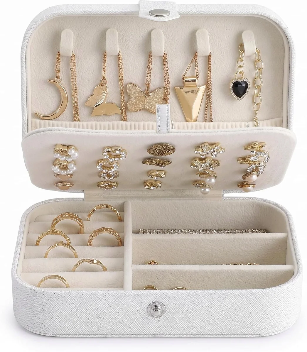 PUDEŁKO PODRÓŻNE 16X11X5CM ORGANIZER NA BIŻUTERIĘ ETUI SZKATUŁKA ZAMYKANE