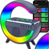 Głośniki przenośne - GŁOŚNIK MOBILNY PRZENOŚNY BEZPRZEWODOWE ŁADOWANIE BLUETOOTH LAMPKA RGB - miniaturka - grafika 1