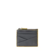 Portfele - NAVA DESIGN - Skórzany portfel męski z sześcioma DC Portmonetka na zamek i ekran RFID, kolor szary/żółty - rozmiar 8 x 10 cm - miniaturka - grafika 1