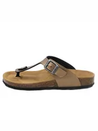 Sandały damskie - billowy Japonki w kolorze złotym - miniaturka - grafika 1