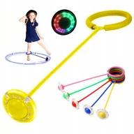 Zabawki i gry sportowe - HULA-HOP hulahop hula hoop na nogę kółko skakanka LED ZÓŁTY - miniaturka - grafika 1