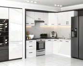 Meble kuchenne - Meble Kuchenne Kuchnia Zestaw Szafki Kolorado Narożna Biały Połysk - miniaturka - grafika 1