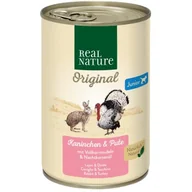 Mokra karma dla psów - REAL NATURE Junior Królik i indyk 24x400 g - miniaturka - grafika 1