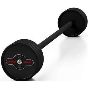 Marbo Sport Sztanga gumowana prosta 25 kg czarny mat - - Sztangi - miniaturka - grafika 1