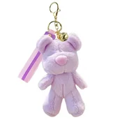 Breloki - Brelok do kluczy puchaty MIŚ, pluszowy fioletowy BRL359FIO - miniaturka - grafika 1
