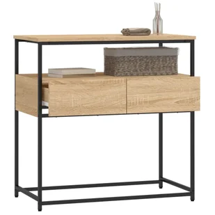 Stolik konsolowy, dąb sonoma, 75x40x75 cm Lumarko! - Konsole i sekretarzyki - miniaturka - grafika 5