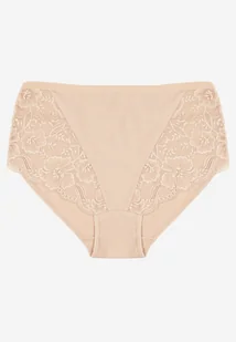 Beżowe Bawełniane Majtki Figi z Koronką Idiana - Majtki damskie - miniaturka - grafika 1