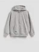 Bluzy dla chłopców - Reserved - Rozpinana bluza oversize - jasnoszary - miniaturka - grafika 1